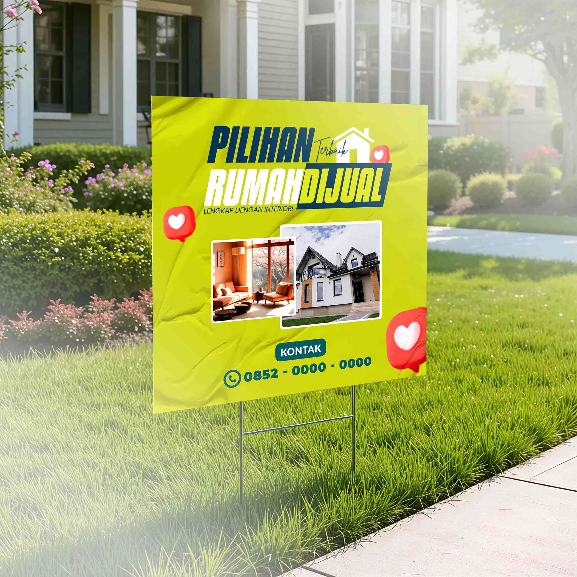 Baliho Properti Pilihan Terbaik Rumah Dijual Desain Fresh & Eye Catching - Image 1