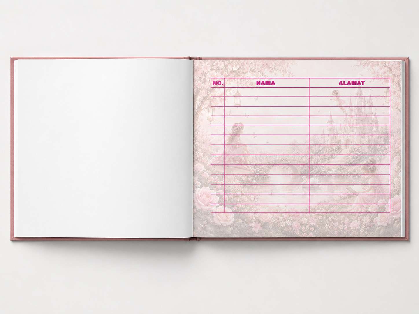Guest Book Ulang Tahun Fairy Princess Pink Custom - Image 2