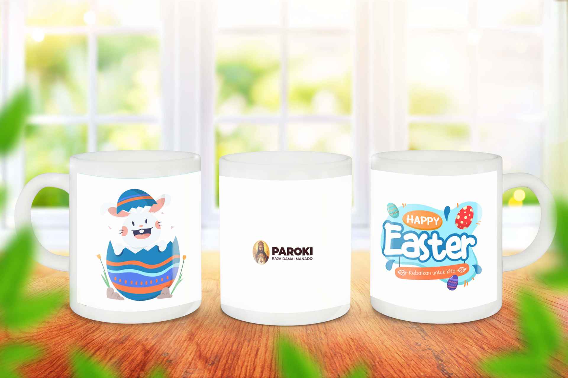 Mug Paskah Sekami Kelinci dan Telur Paskah - Image 1
