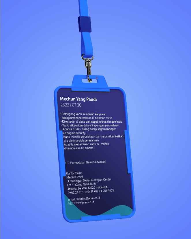 Id Card PNM Design BUMN - Back view 1