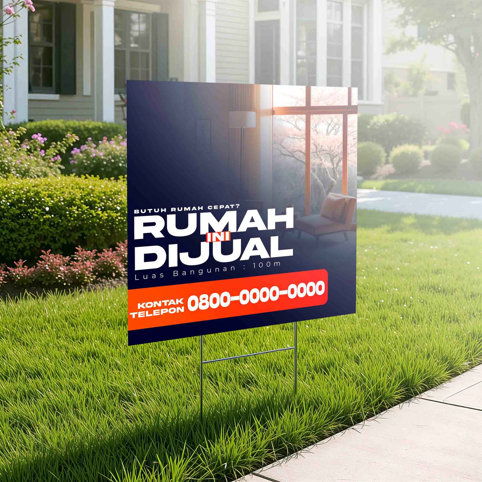 Baliho Properti Rumah Ini Dijual Desain Bold Dark Premium - Image 1