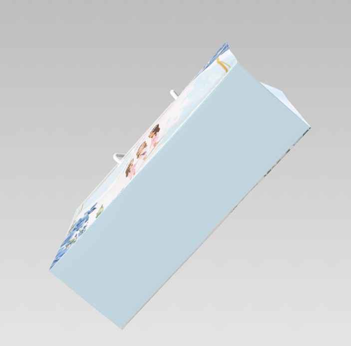 Wedding Gift Paper Bag Bridesmaid & Maid of Honor Blue Floral Elegant - Image 5