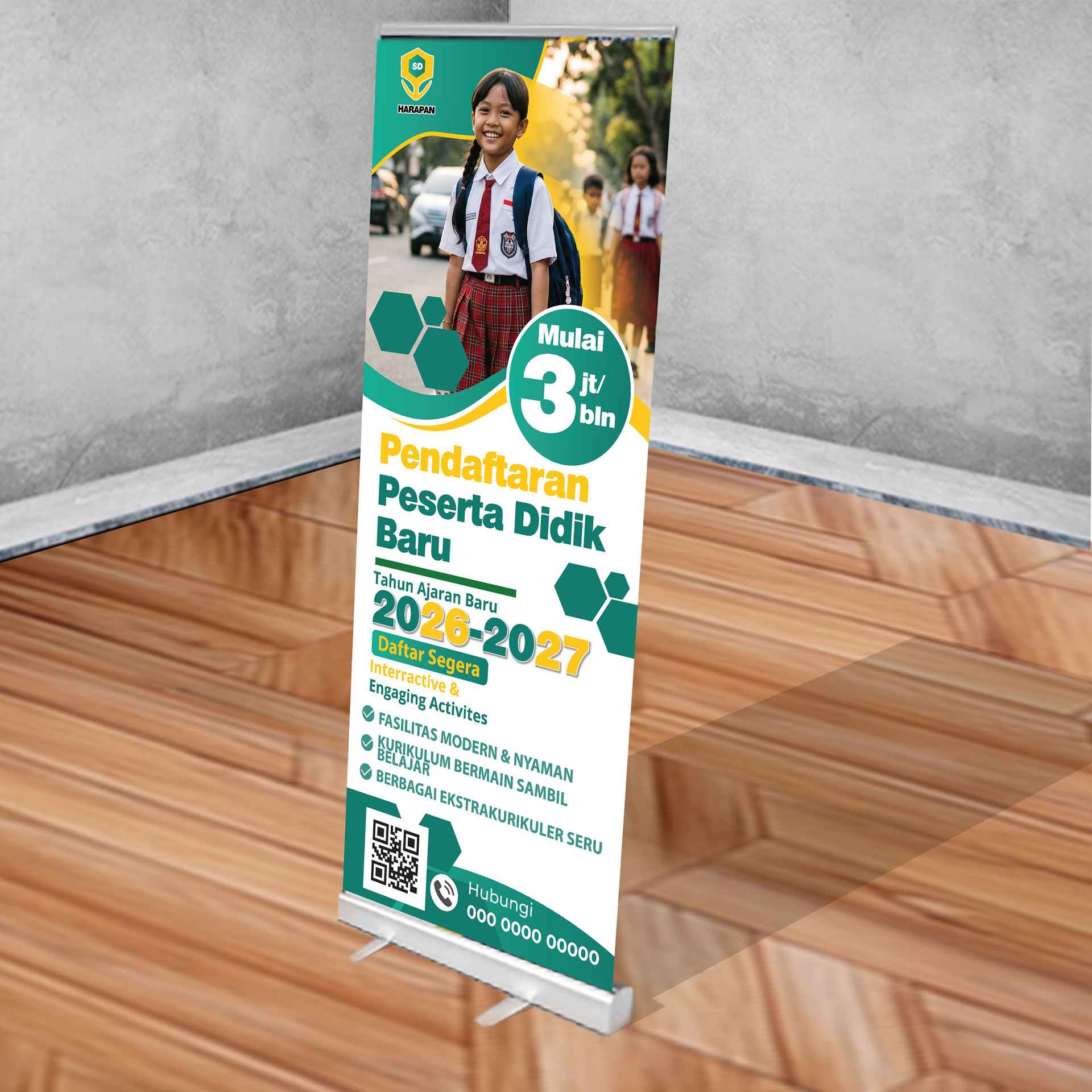 Roll Up Banner Penerimaan Peserta Didik Baru Your Future Starts Here - Image 1