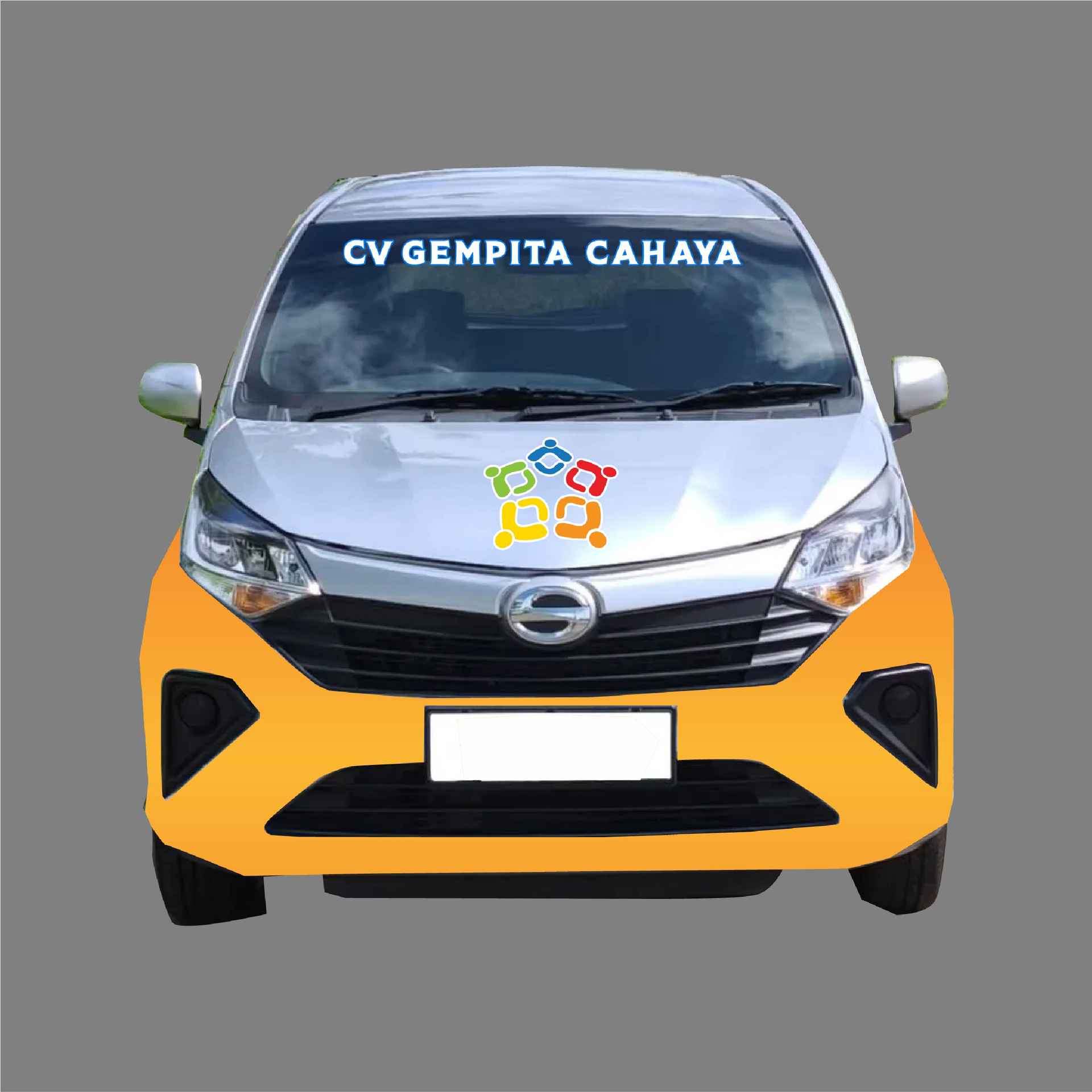 Branding Stiker Mobil Sigra Biru Orange Gempita Penyalur Tenaga Kerja - Image 3