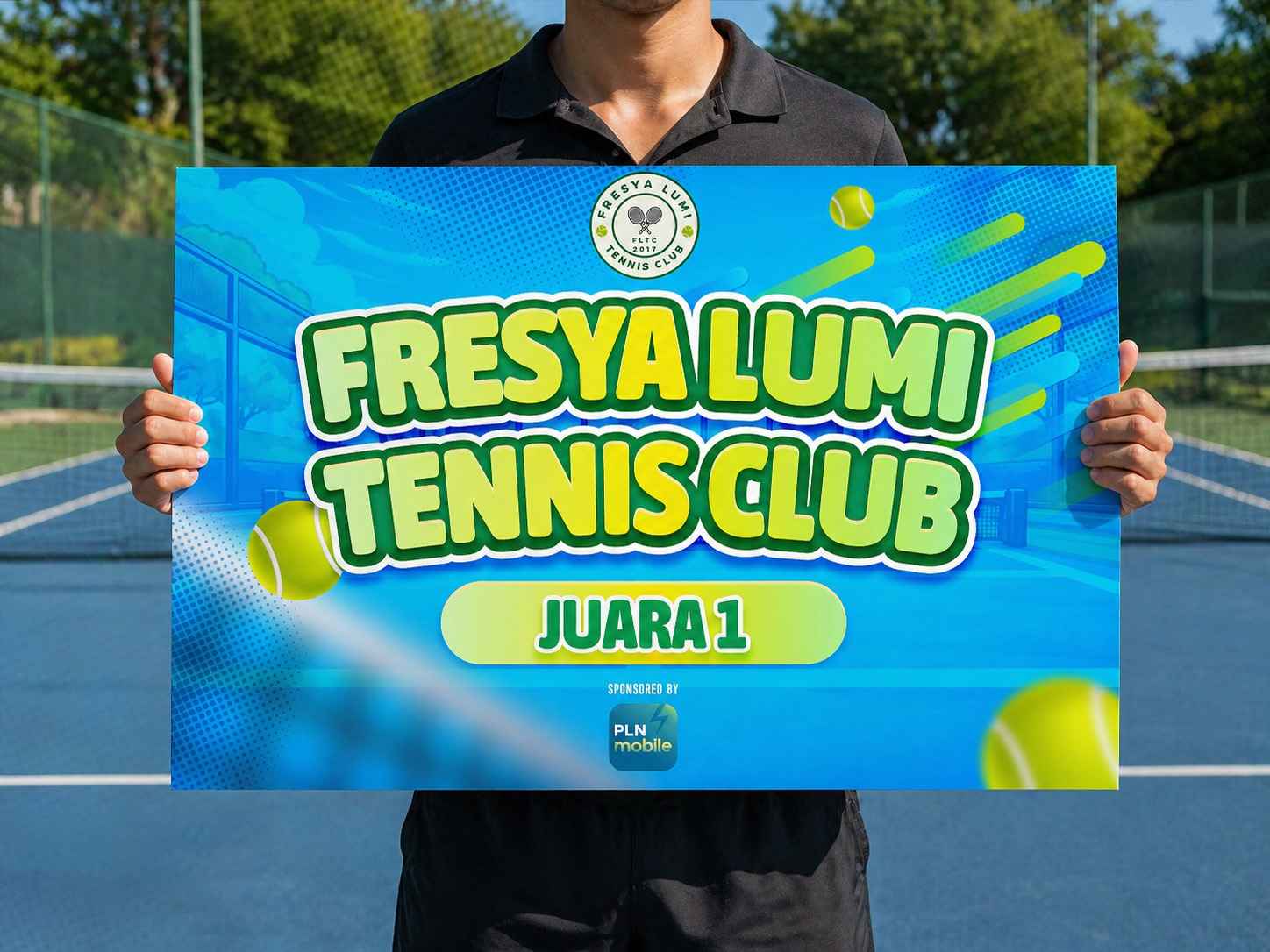 Tennis Tournament Winner FoamBoard Mockup – Sports Champion Sign Design - Image 1
