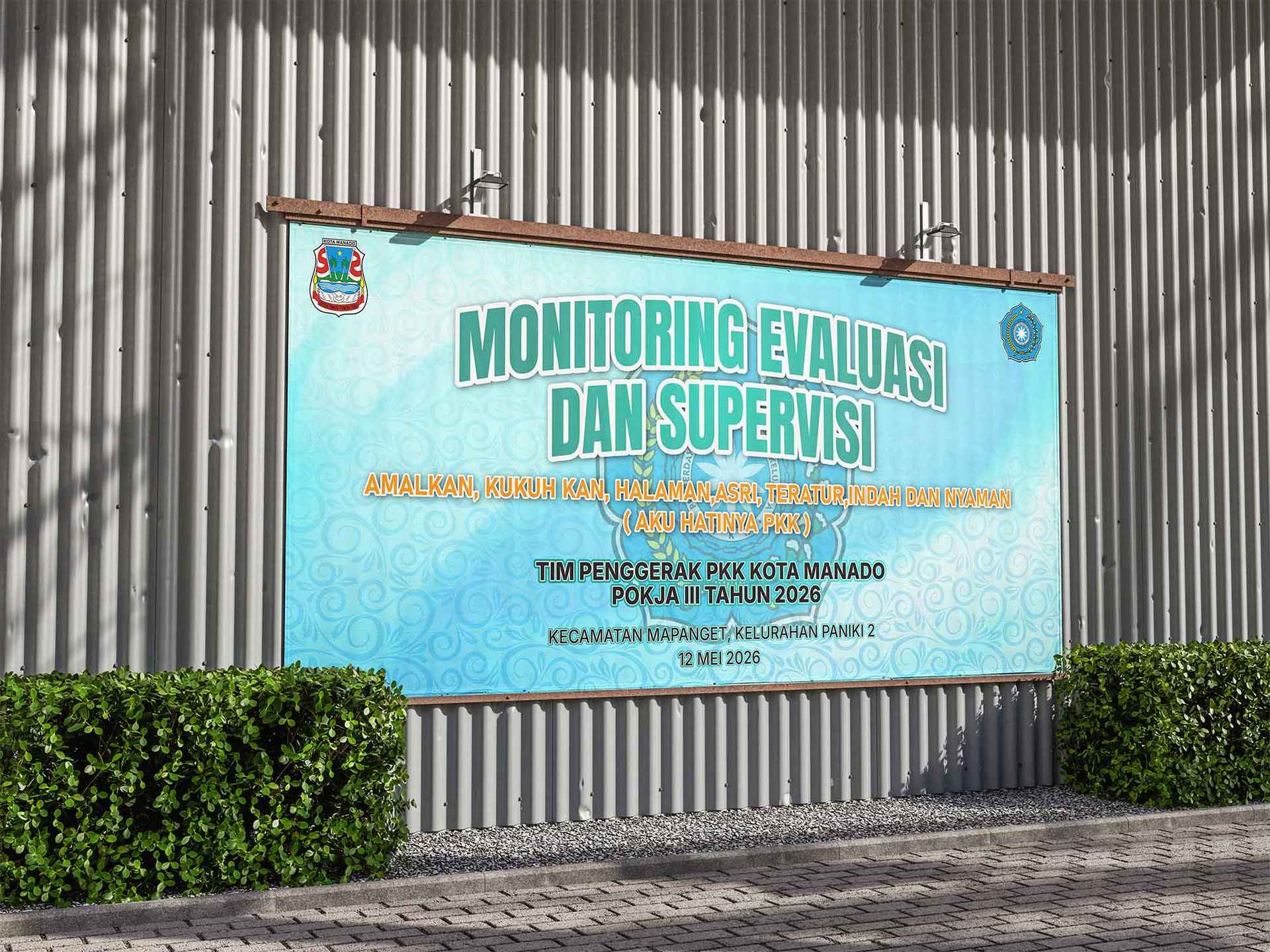 Baliho Monitoring Evaluasi dan Supervisi PKK – Desain Spanduk Kegiatan Resmi Instansi Pemerintah - Image 1