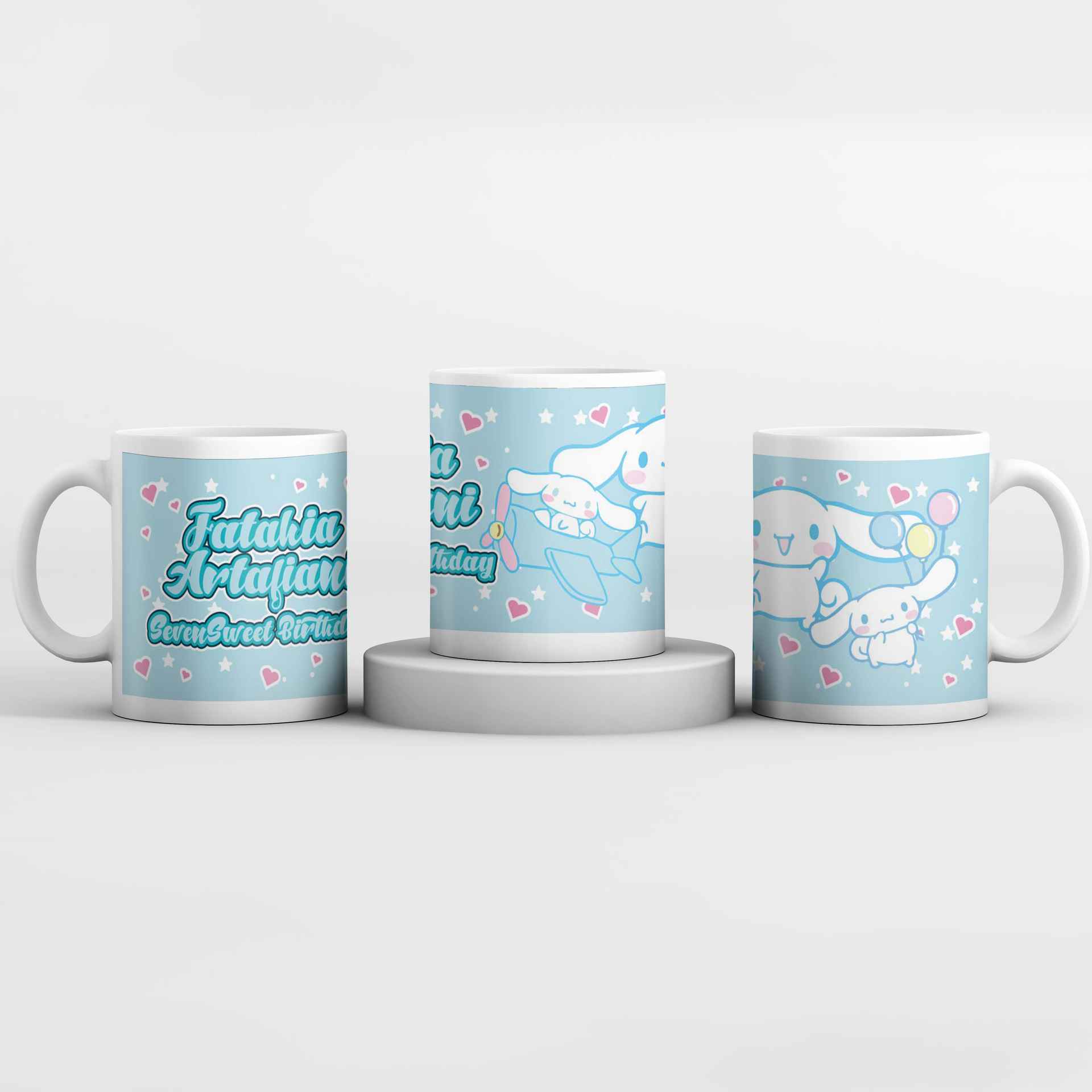Mug Merchandise Tema Kelinci Putih Lucu Telinga Panjang - Image 1