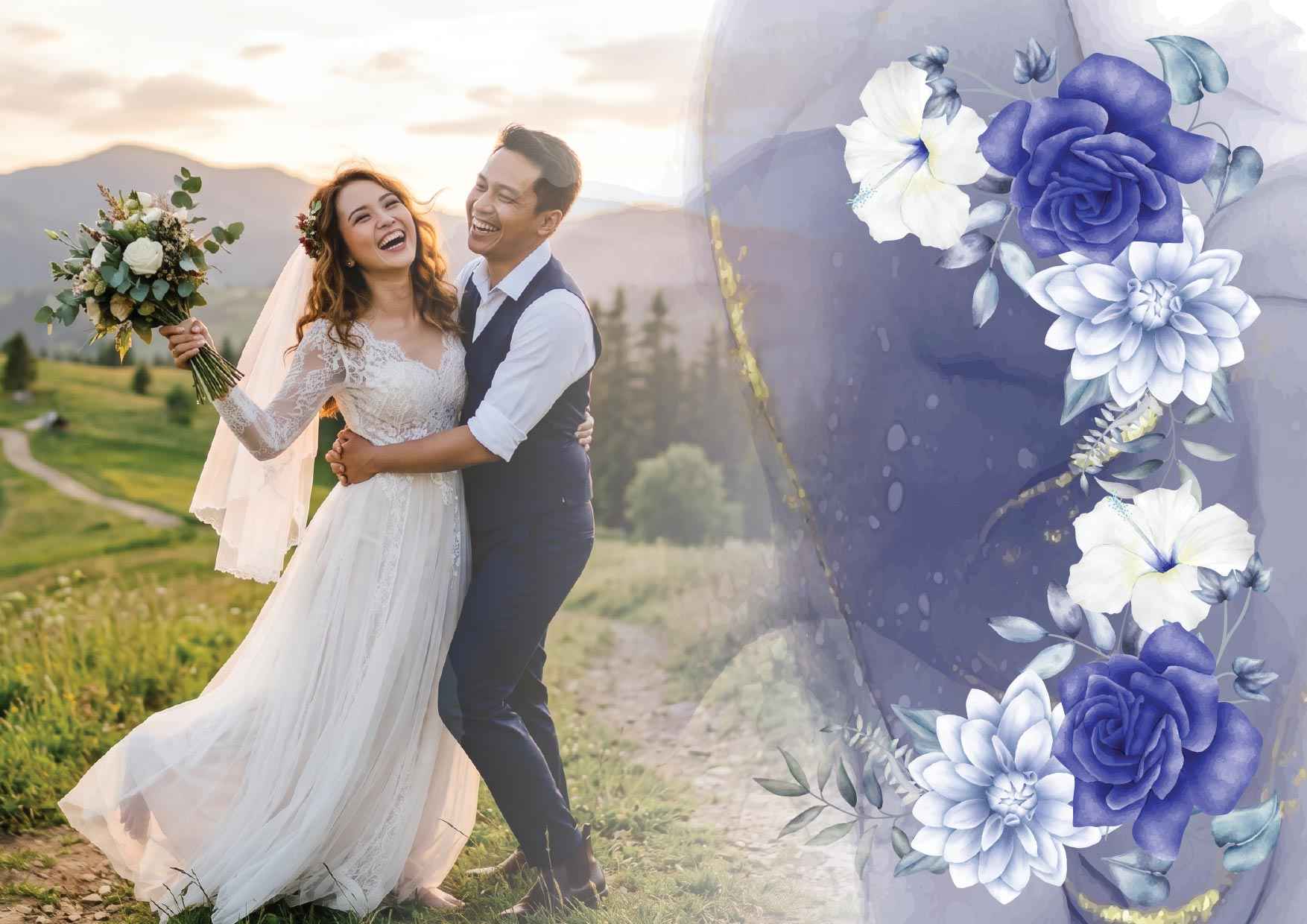 Buku Tamu Wedding Guest Book Tema Flower Ungu - Image 2