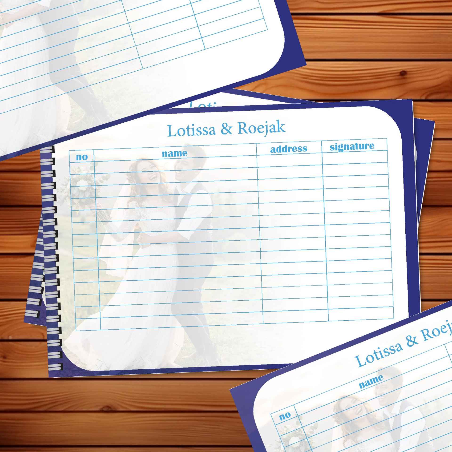Buku Tamu Wedding Guest Book Tema Flower Ungu - Image 3