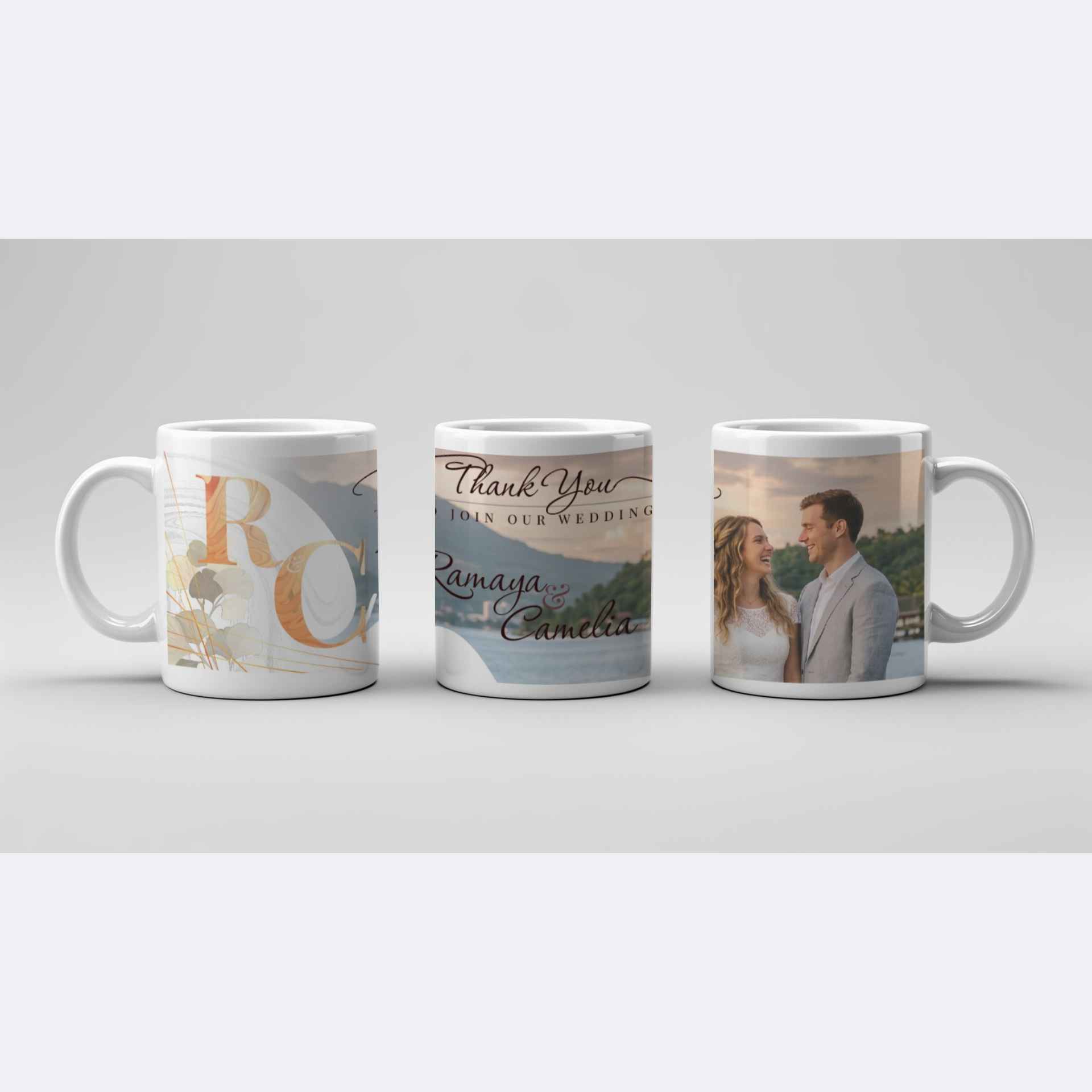 Mug Merchandise Pernikahan Tema Gold Cream Aestetic - Image 1