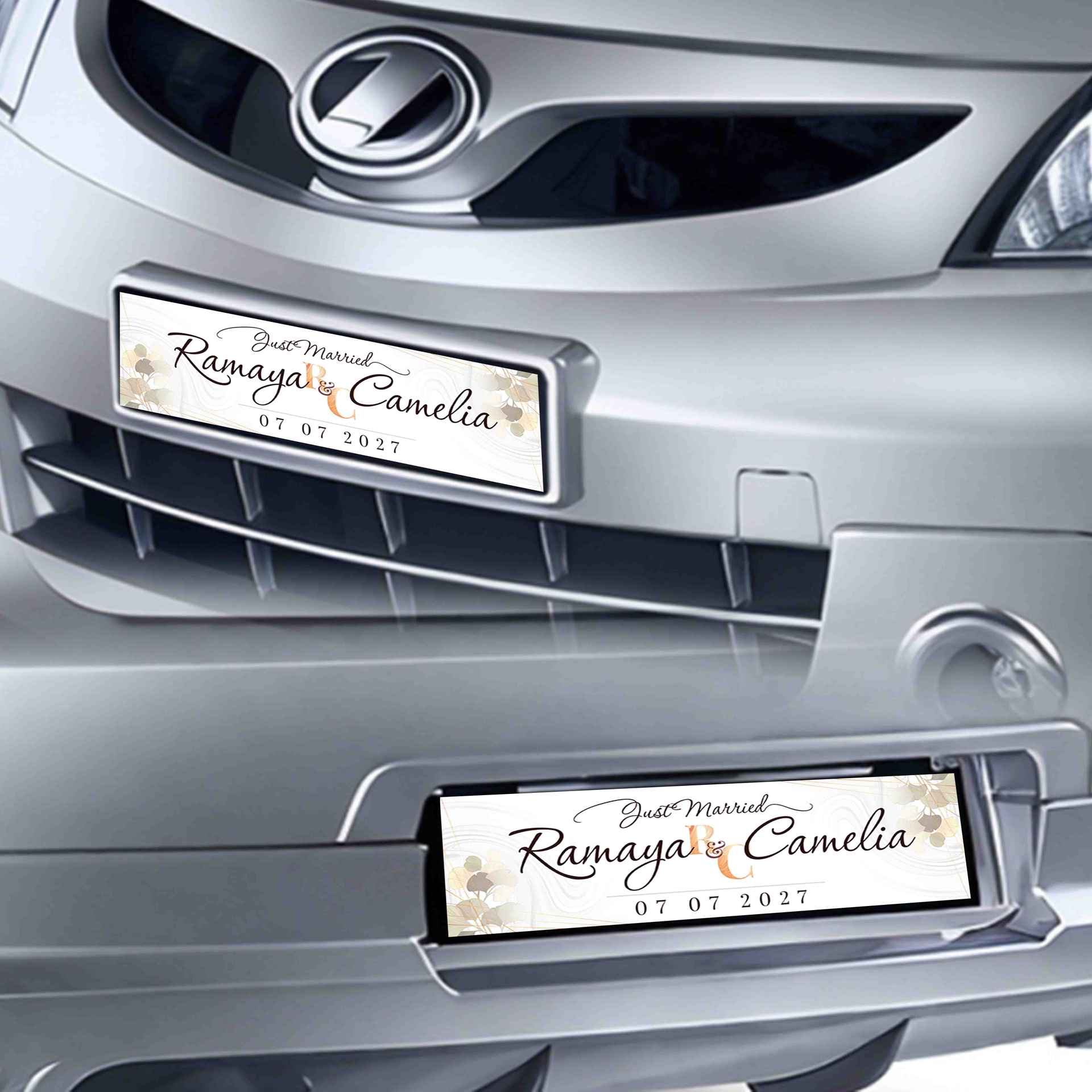 Wedding Plate Mobil Pengantin  Tema Cream Gold Aestetic - Image 1