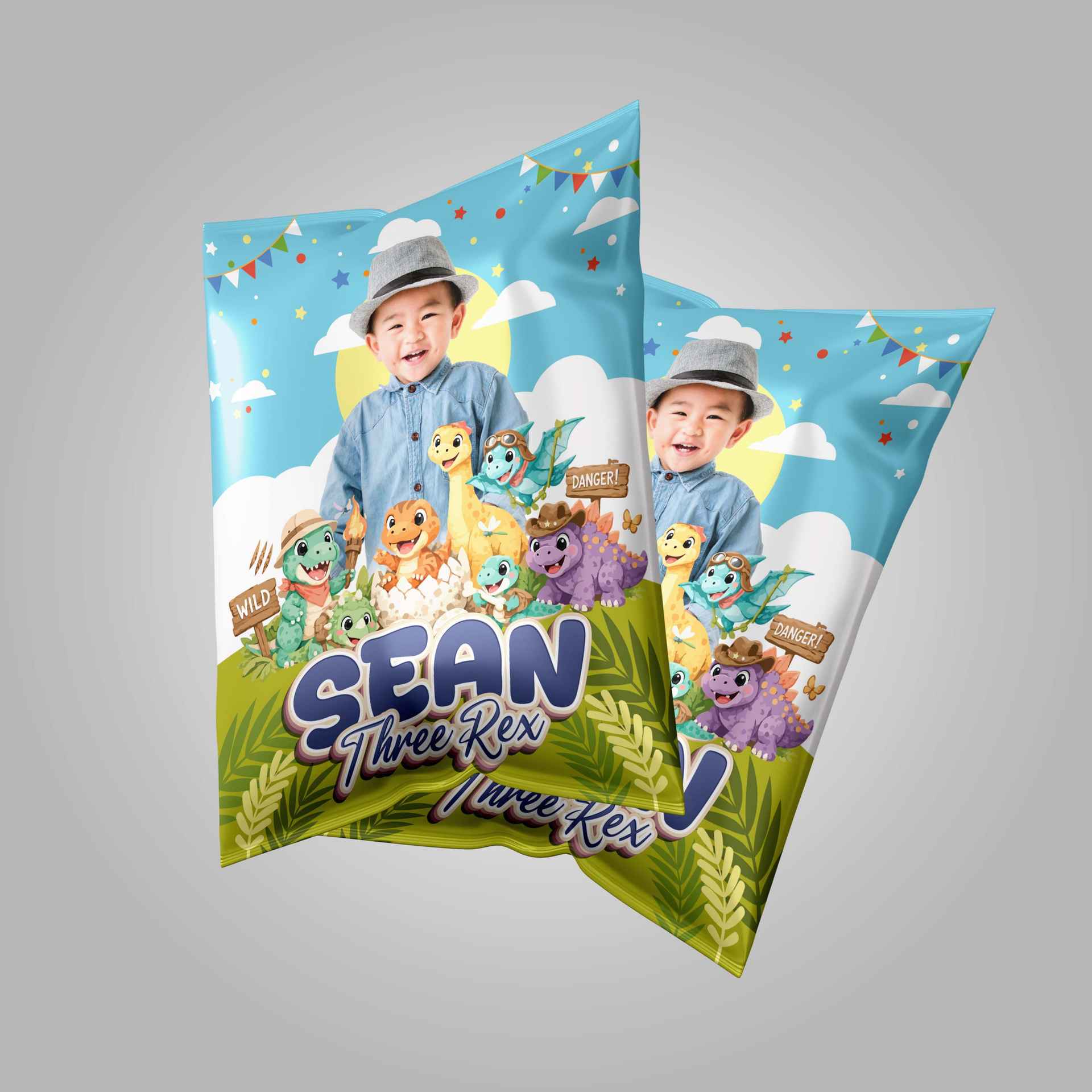 Sak Snack Ulang Tahun Dino Adventure Custom Goodie Bag Birthday Anak - Image 1