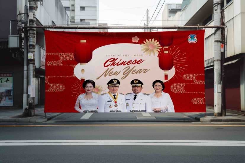 Billboard Baliho Ucapan Chinese New Year Merah - Year of the Horse Kota Manado - Image 2