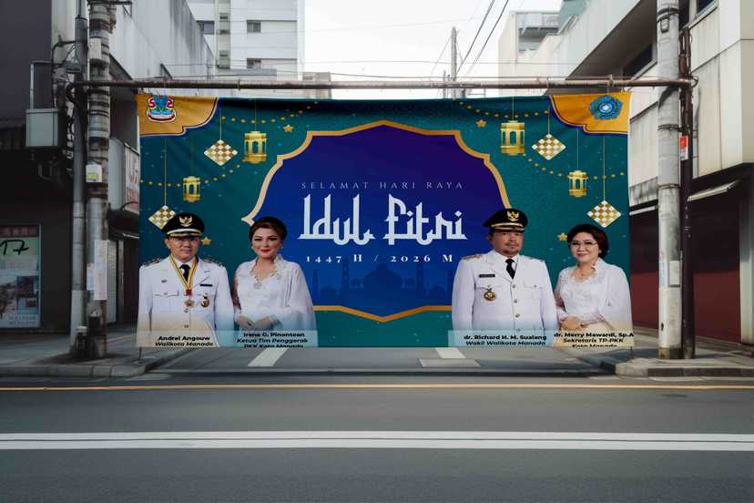 Billboard Ucapan Selamat Hari Raya Idul Fitri 1447 H / 2026 M Pemerintah Kota Manado - Image 2