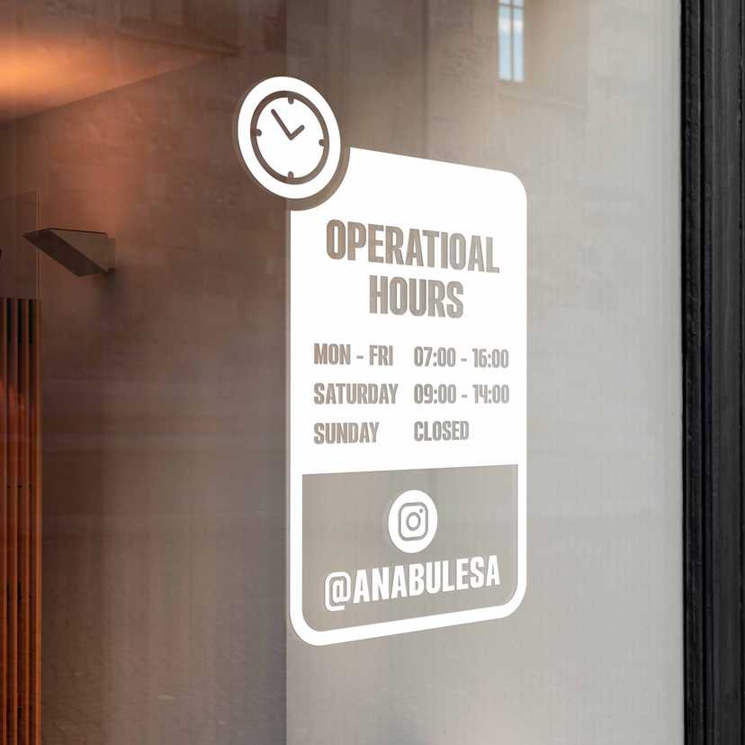 Stiker Jam Operasional – Seri Soft Minimal - Image 1