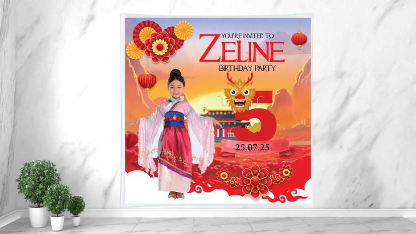 Spanduk Ulang Tahun Tema Mulan - Image 1