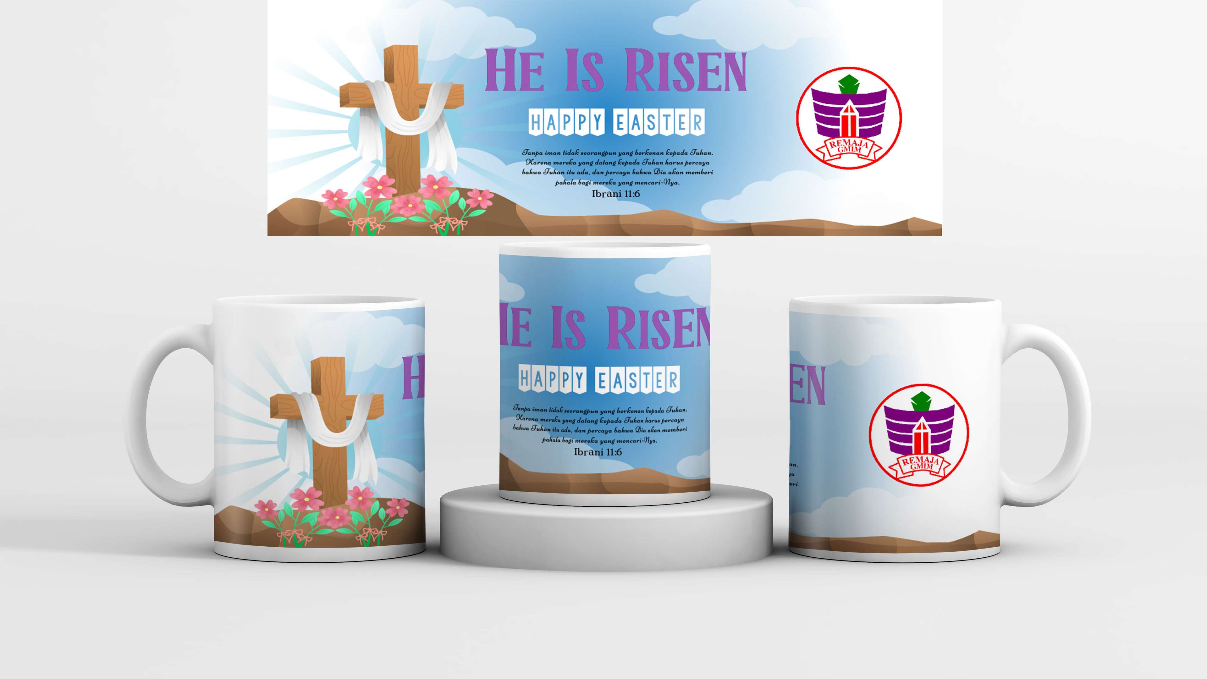 Mug Hampers Souvenir Paskah - Front view