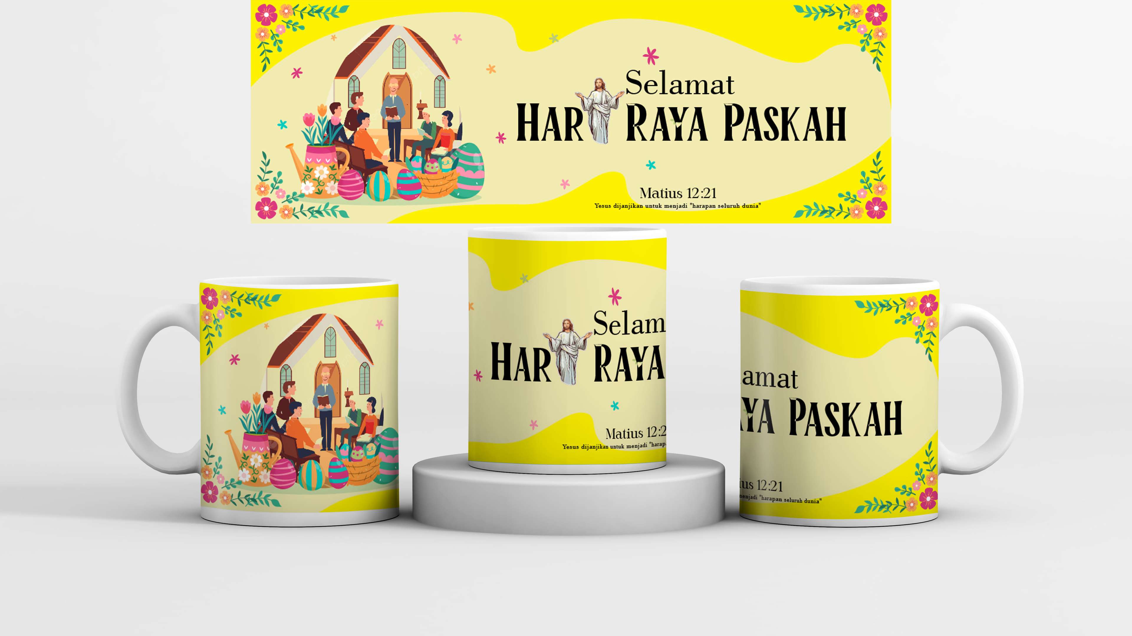 Mug Hampers Souvenir Paskah - Front view