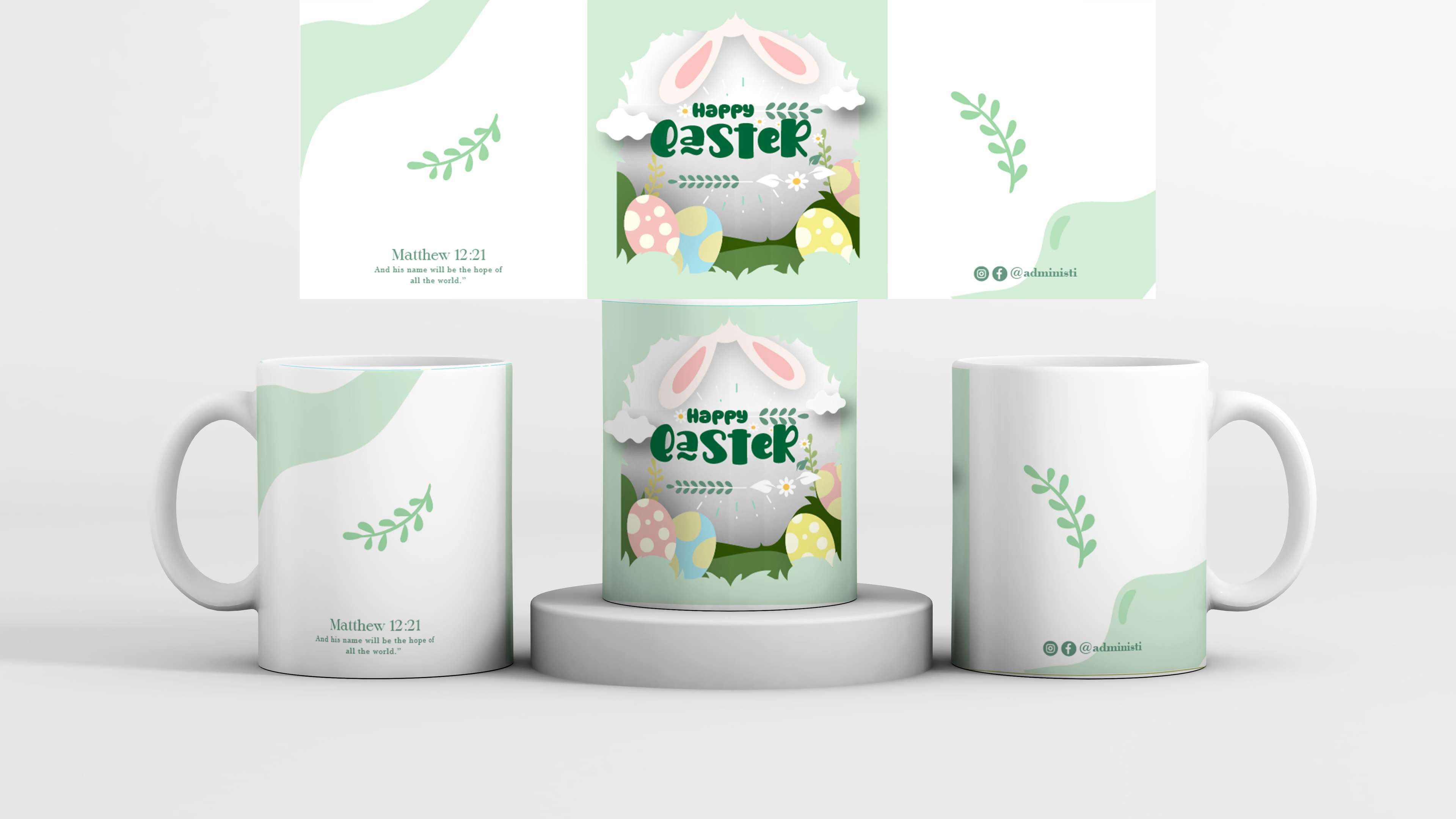Mug Hampers Souvenir Paskah - Front view