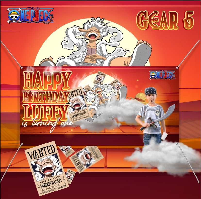 Design Ulang Tahun anak tema One Piece - Image 1