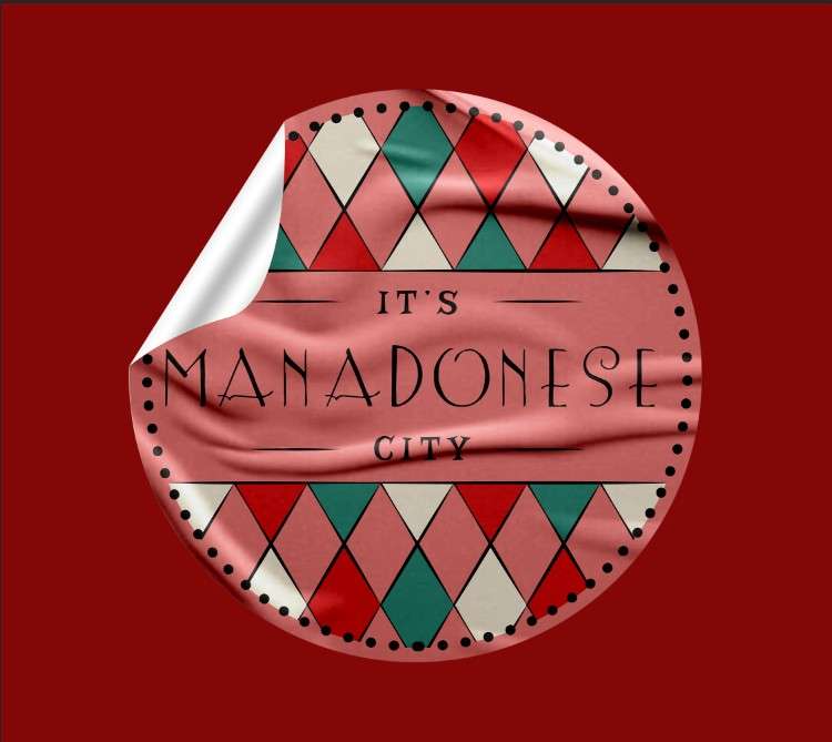 Design Sticker Manadonese City with Vintage Pattern - Image 1