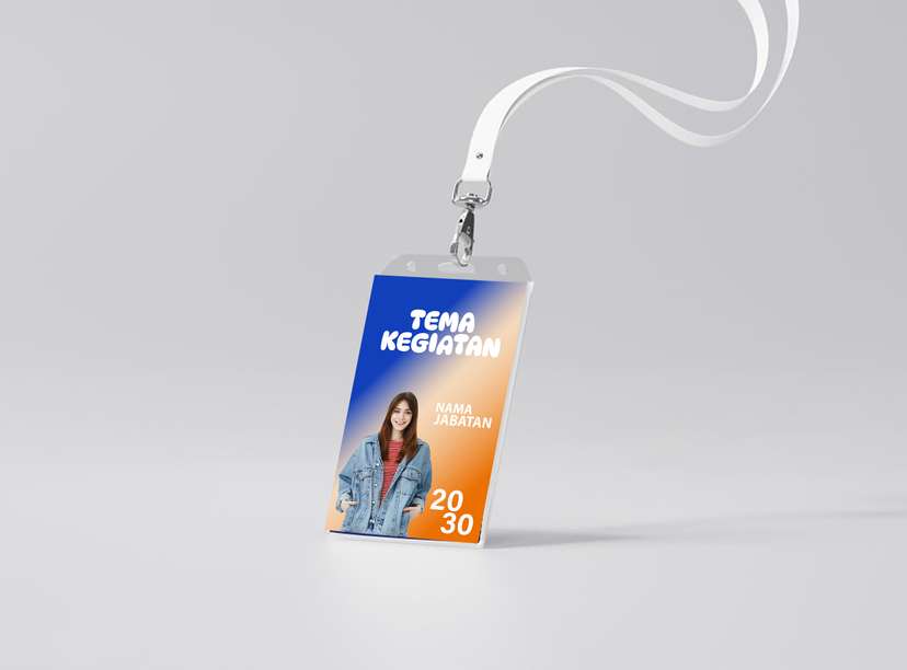 ID Card Panitia Acara Gradasi Biru Oranye - Image 1