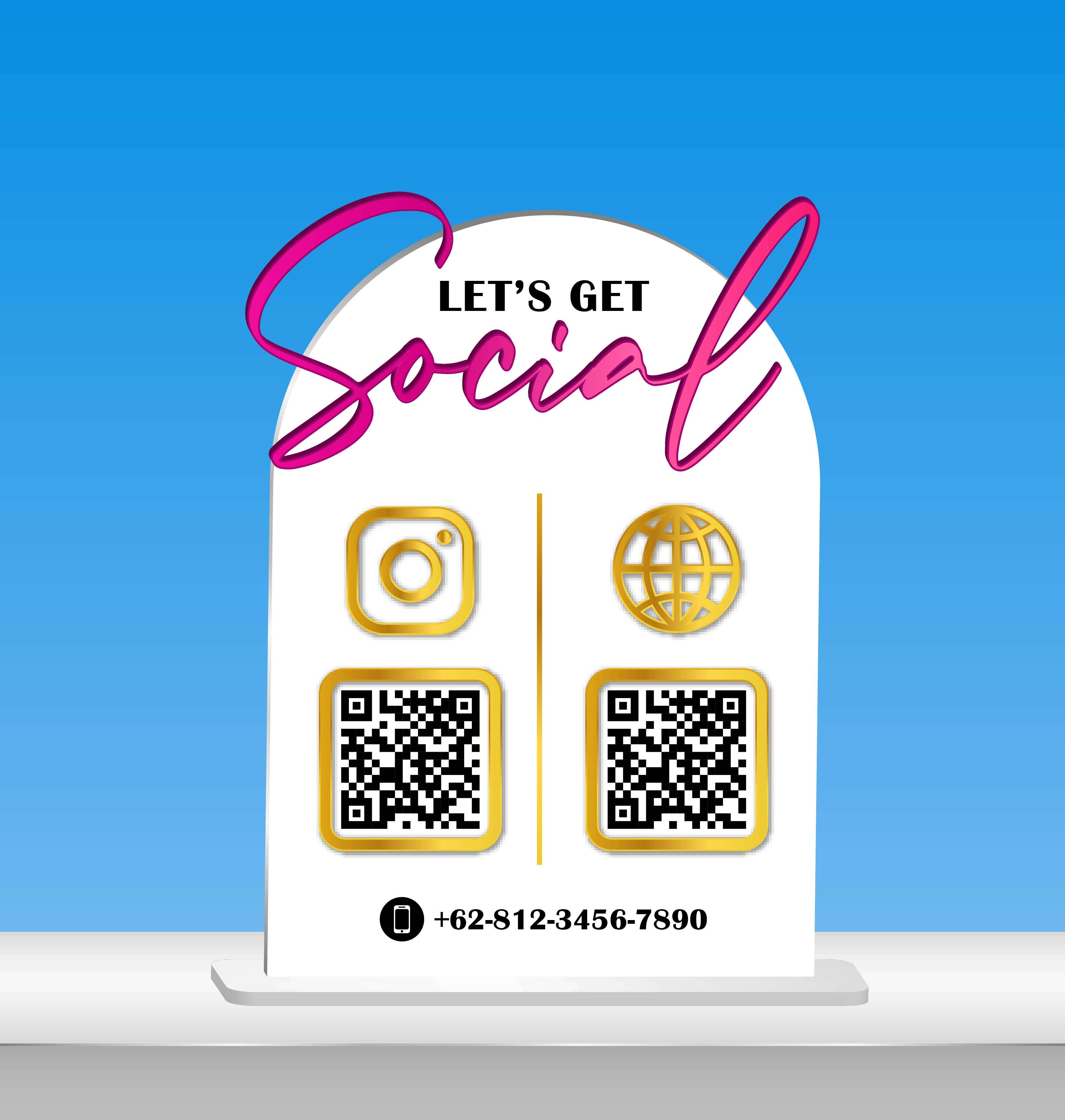 Let’s Get Social QR Display - Front view