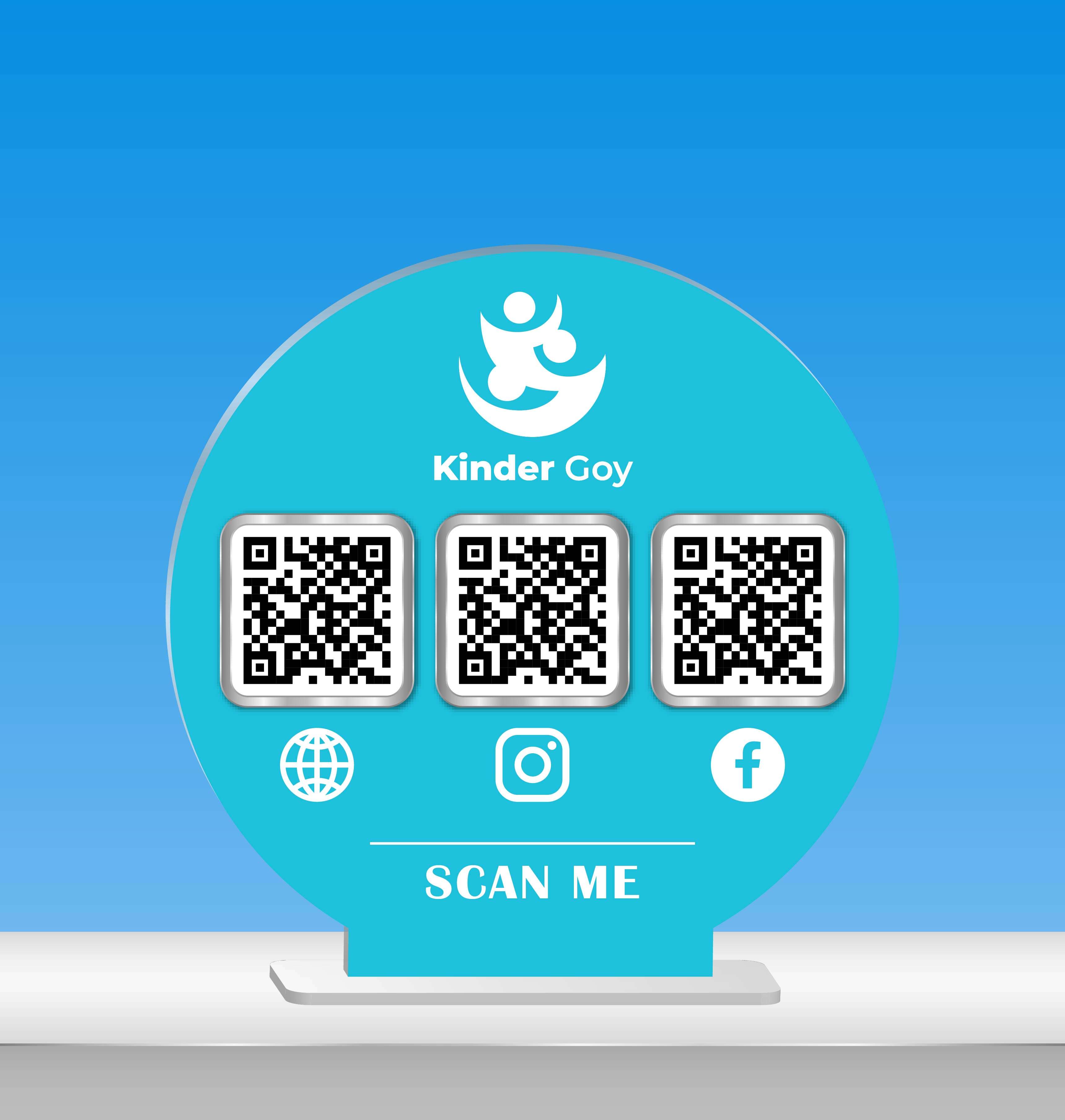 Round Acrylic Multi QR Stand - Front view