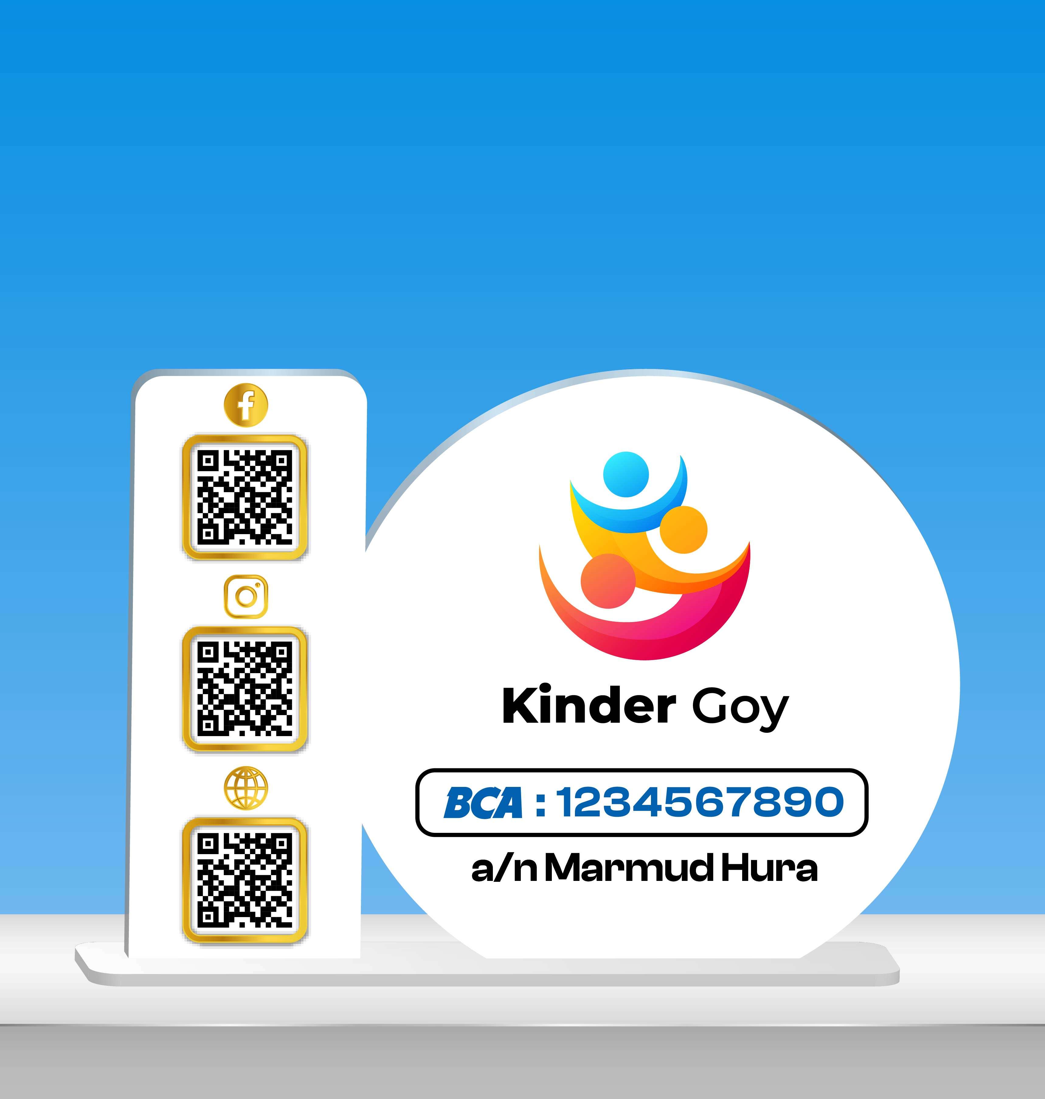 Acrylic Payment Info Circle Stand - Front view