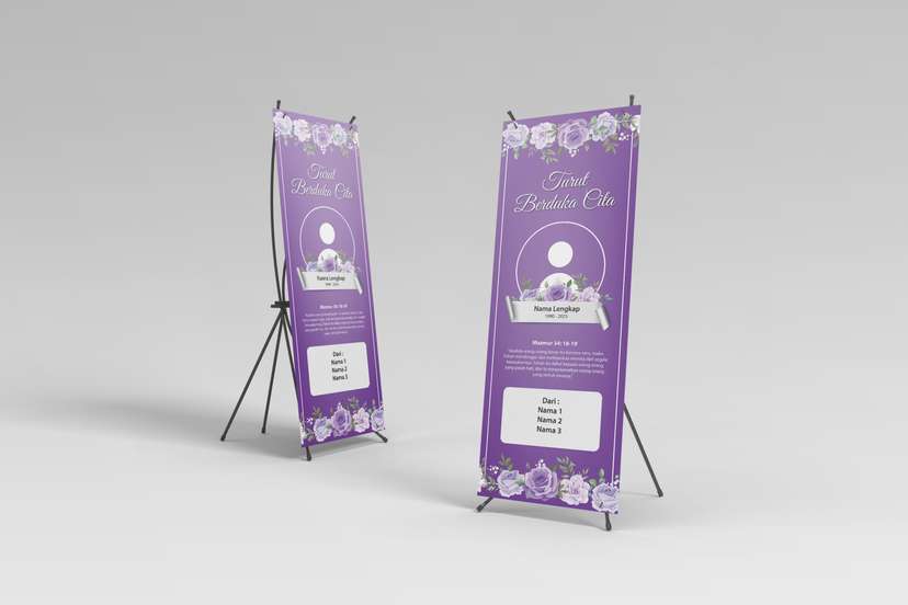 Banner Duka Ungu bunga putih - Image 1