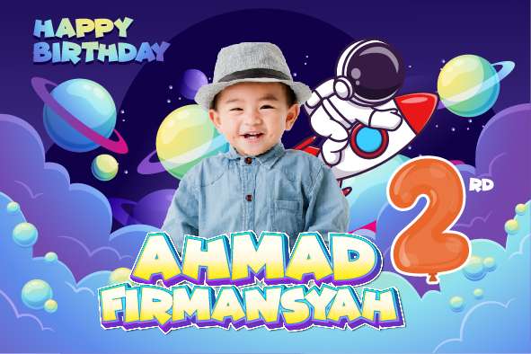 Baliho Hari Ulang Tahun Anak Nasa - Front view