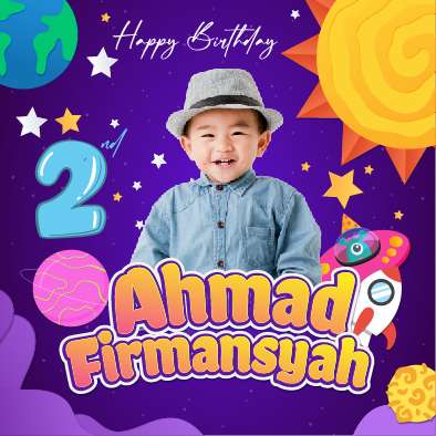 Baliho Hari Ulang Tahun Anak Nasa - Front view