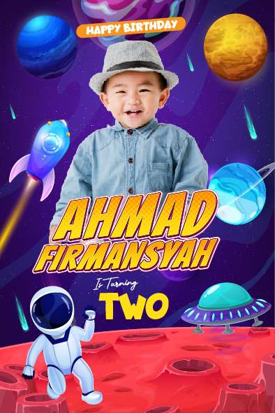 Baliho Hari Ulang Tahun Anak Nasa - Front view