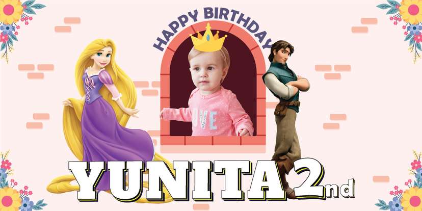 Baliho Ulang Tahun Princess - Image 1