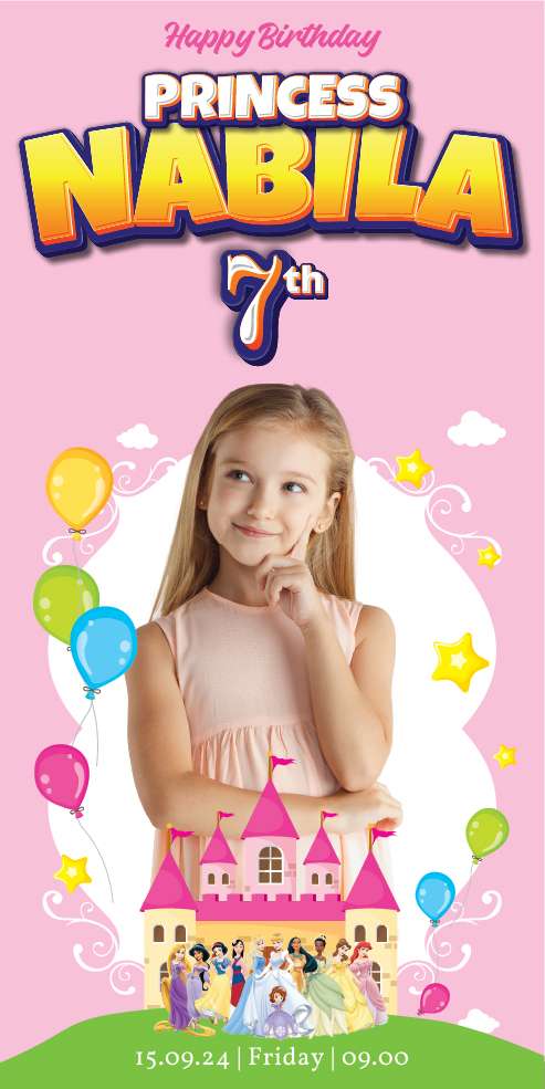 Baliho Ulang Tahun Princess - Image 1