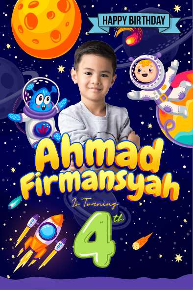 Baliho Hari Ulang Tahun Anak Nasa - Front view