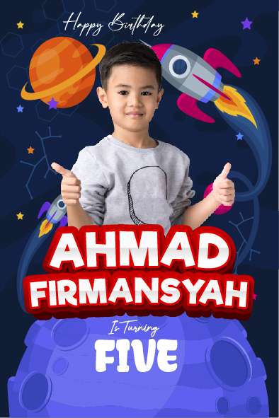 Baliho Hari Ulang Tahun Anak Nasa - Front view