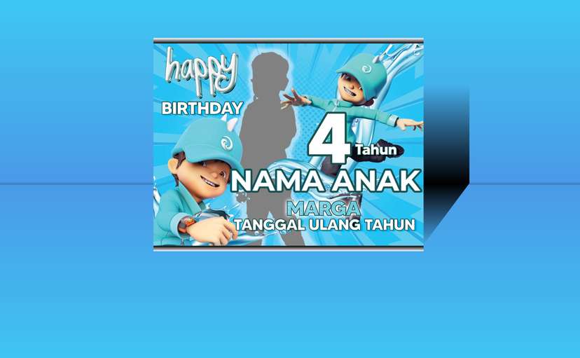 Baliho Hari Ulang Tahun Anak  tema Boboboy - Image 1