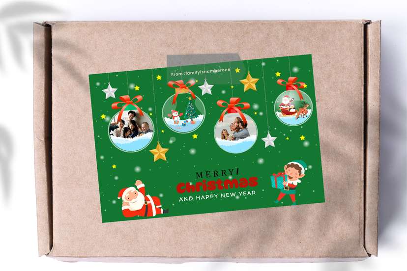 Kartu Natal dan Tahun Baru Hijau - Image 1