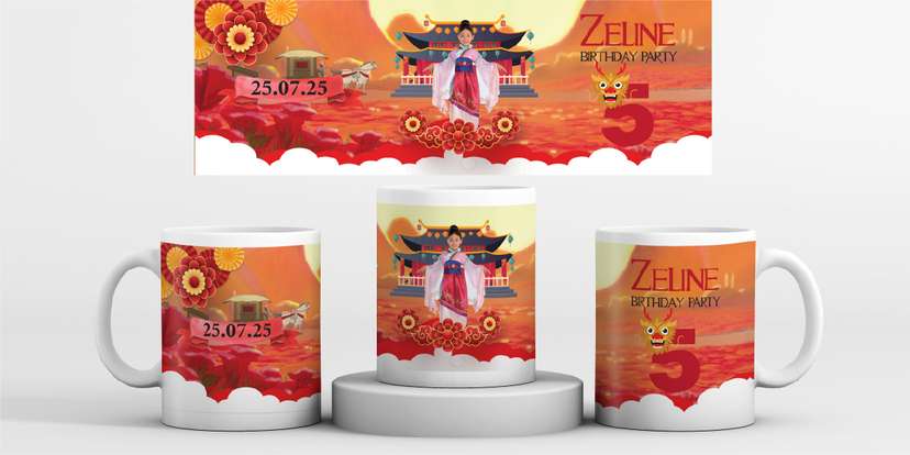 Mug Souvenir Ultah Tema Mulan Disney - Image 1