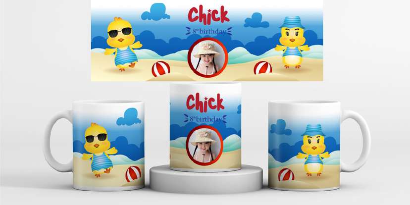 Mug Souvenir HUT Tema Ayam Kecil Little Chick - Image 1