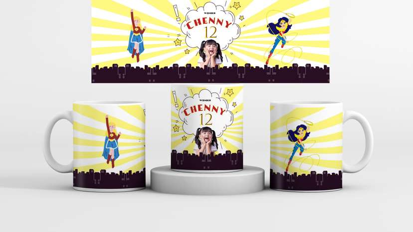 Mug Souvenir Ultah Tema Hero Wonder Woman - Image 1