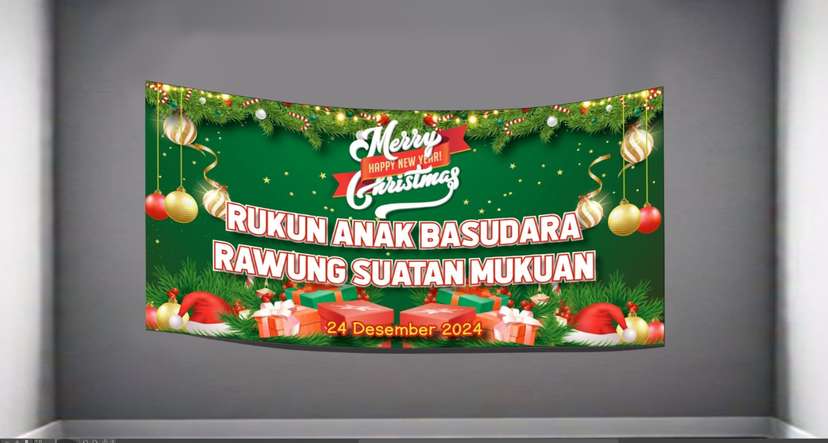 Baliho Natal dan tahun baru Hijau - Image 1