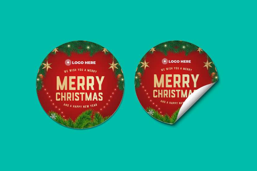 Sticker Label Ucapan Natal Dan Tahun Baru - Image 1