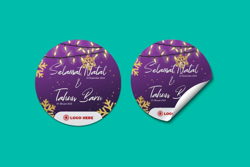 Sticker Kemasan Natal Dan Tahun Baru - Image 1