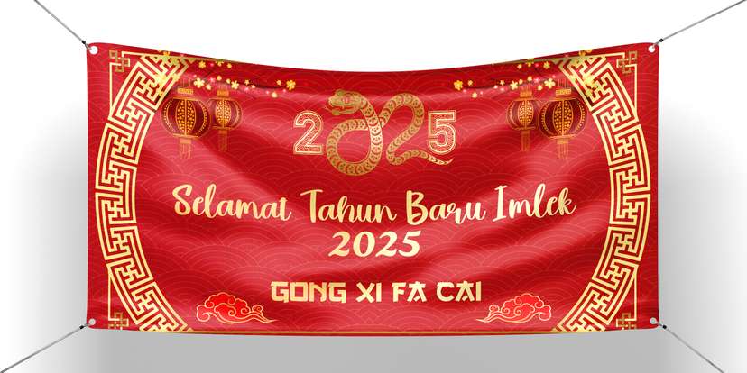 Baliho Imlek Merah Gold Lingkaran - Image 1