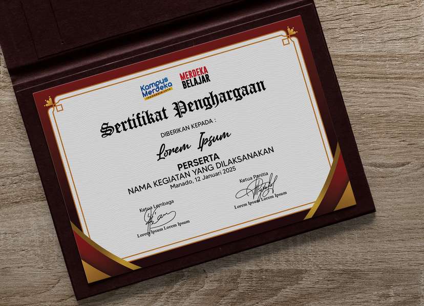 Sertifikat Kegiatan Elegan Modern Tema Merah - Image 1