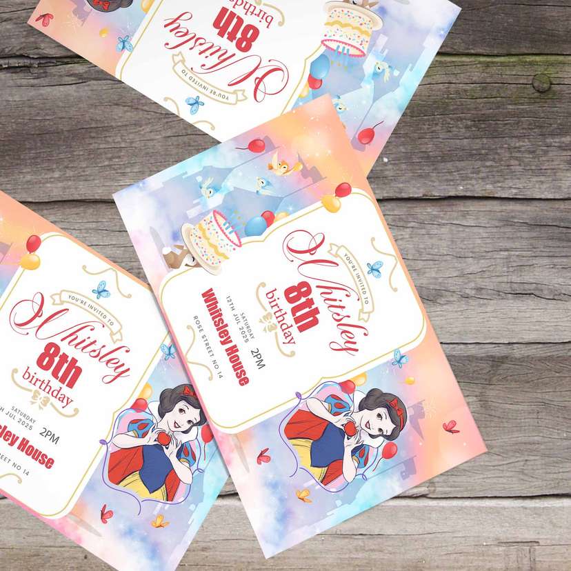 Undangan Ulang Tahun Tema Snow White - Image 1