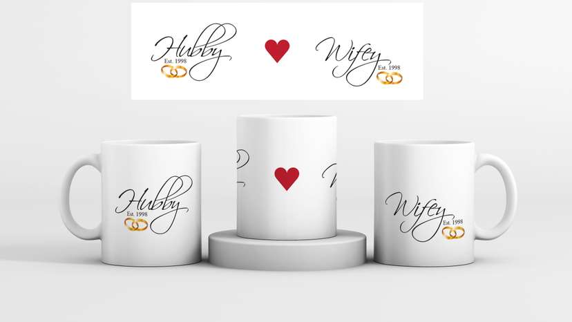 Mug Couple Hubby Wifey - Image 1