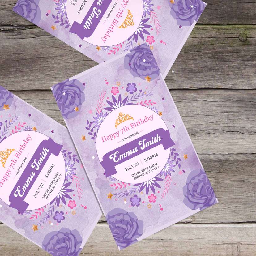 Undangan Ulang Tahun Bunga - Image 1